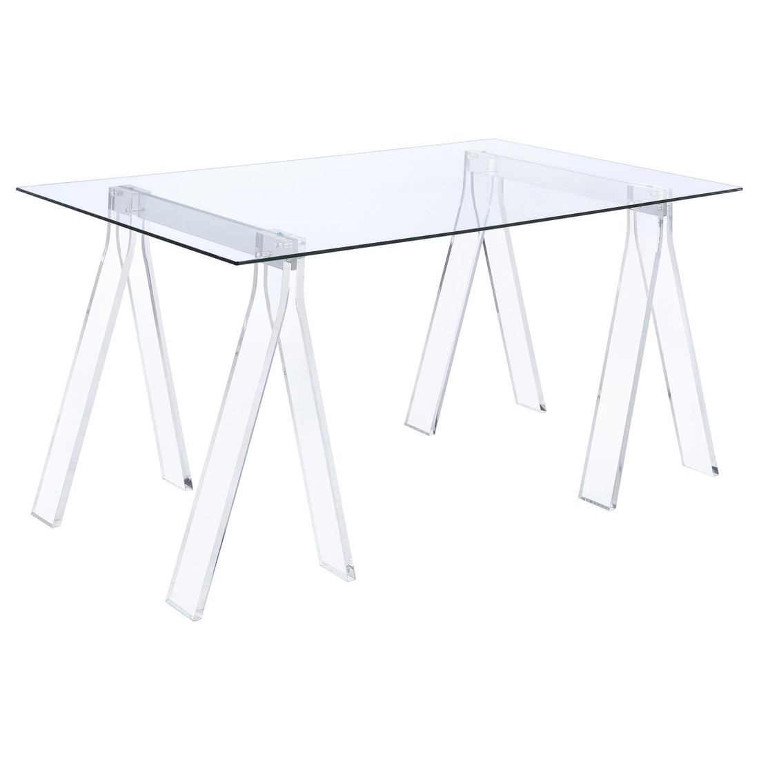 Amaturo Clear Writing Desk with Glass Top - 801535 - Bien Home Furniture &amp; Electronics
