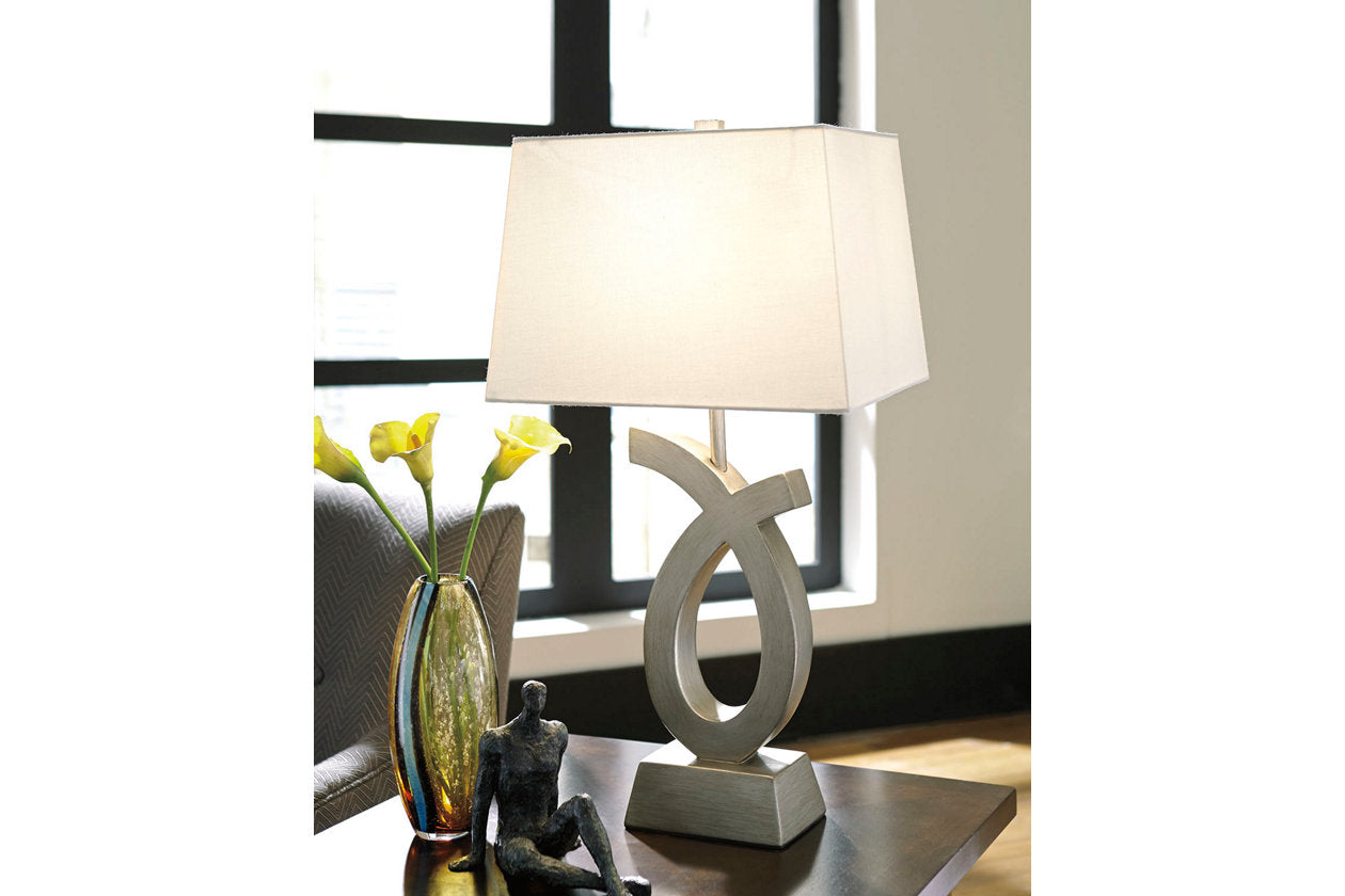 Amayeta Silver Finish Table Lamp, Set of 2 - L243134 - Bien Home Furniture &amp; Electronics