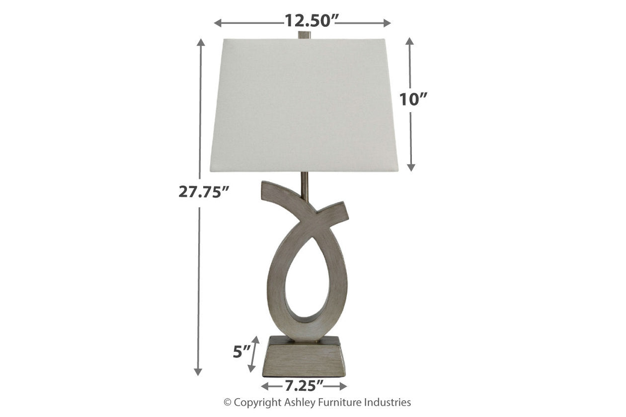 Amayeta Silver Finish Table Lamp, Set of 2 - L243134 - Bien Home Furniture &amp; Electronics