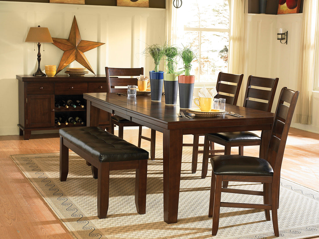 Ameillia Dark Oak Extendable Dining Set - SET | 586-82 | 586S(4) - Bien Home Furniture &amp; Electronics