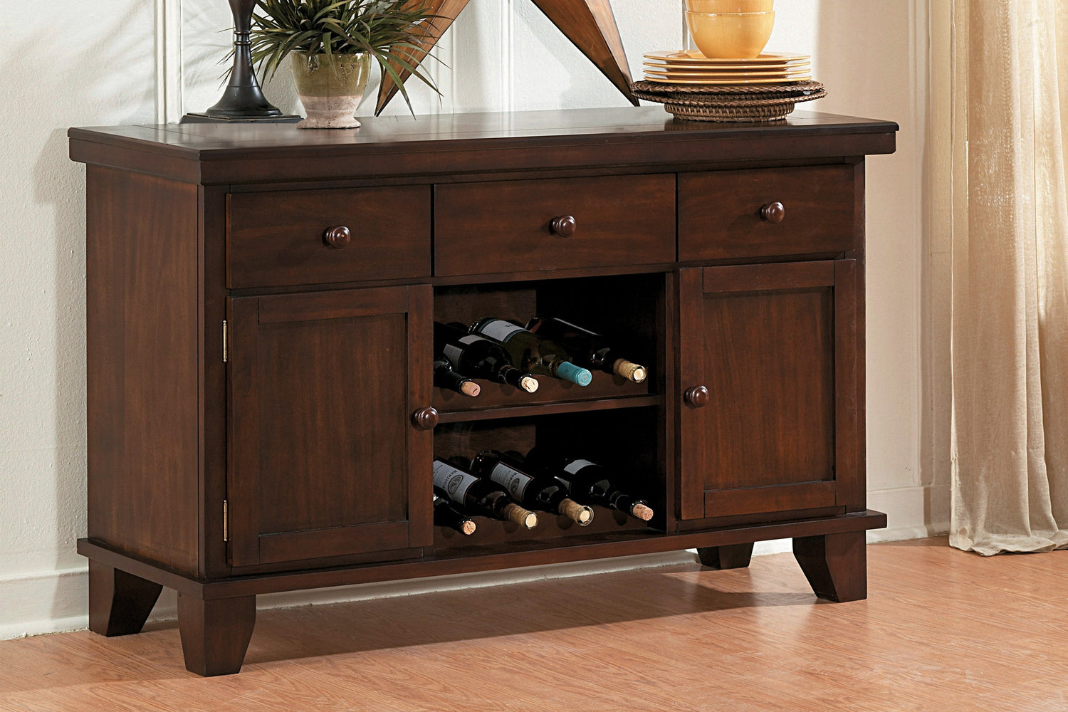 Ameillia Dark Oak Server - 586-40 - Bien Home Furniture &amp; Electronics