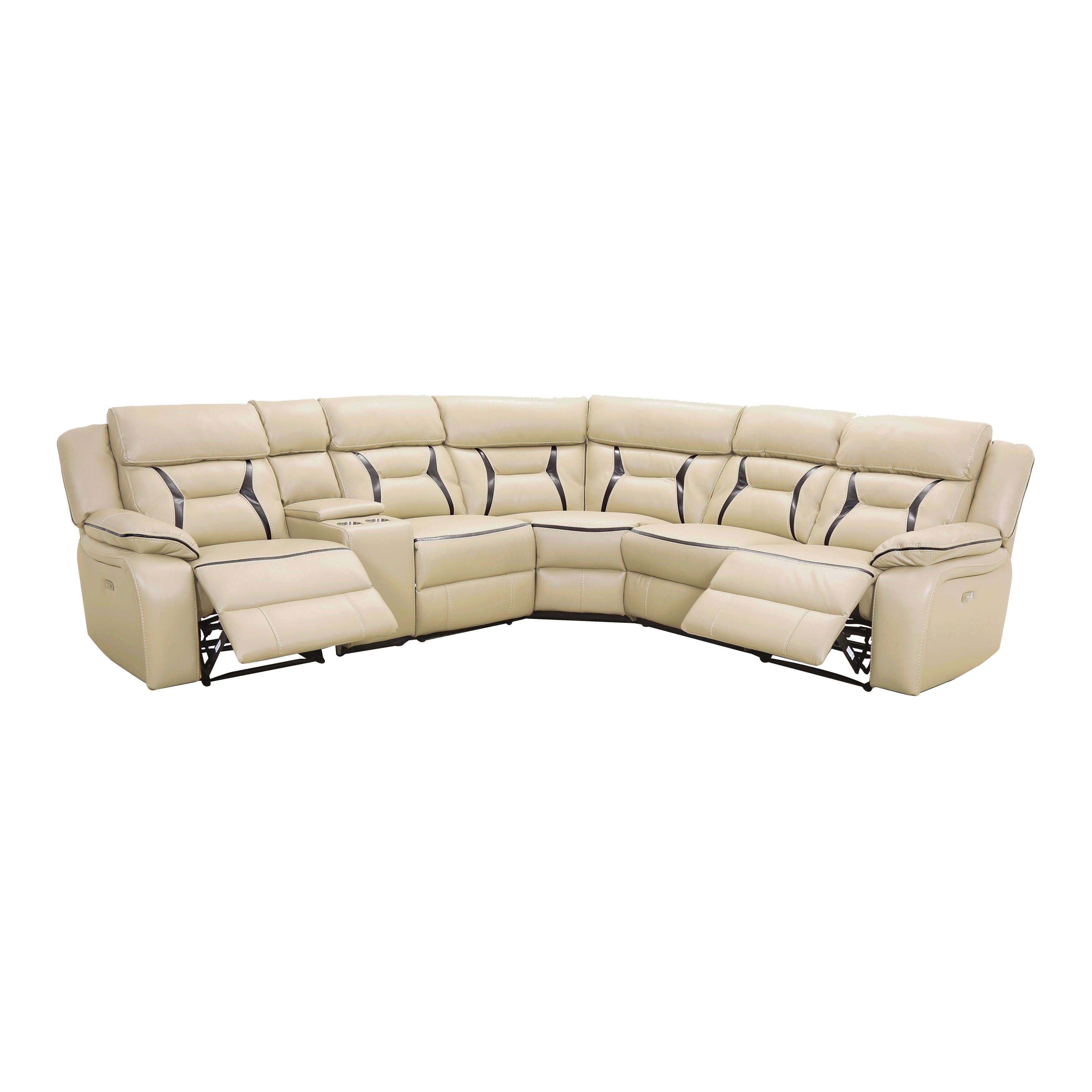 Amite Beige 6-Piece Modular Power Reclining Sectional - 8229*6PW - Bien Home Furniture &amp; Electronics