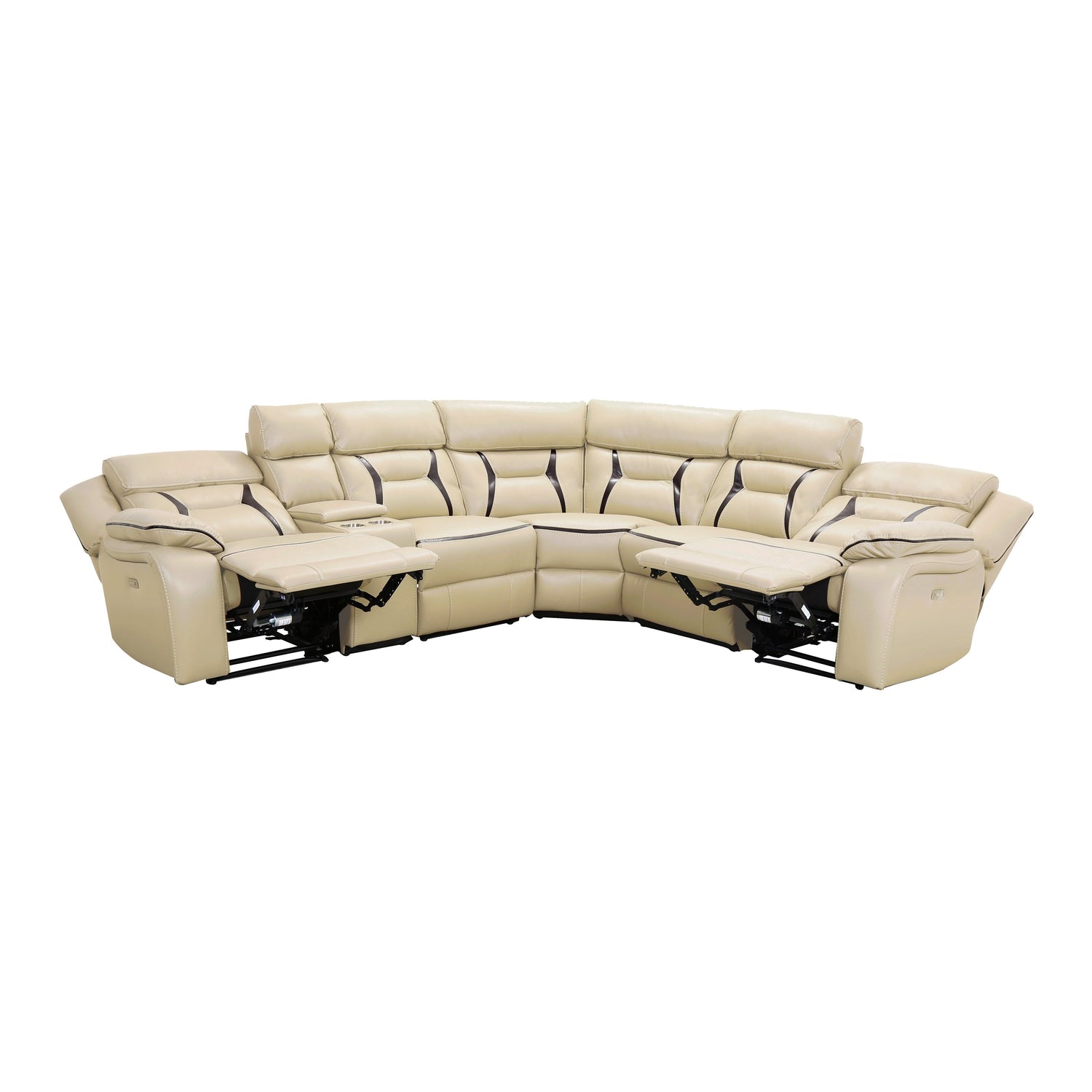 Amite Beige 6-Piece Modular Power Reclining Sectional - 8229*6PW - Bien Home Furniture &amp; Electronics