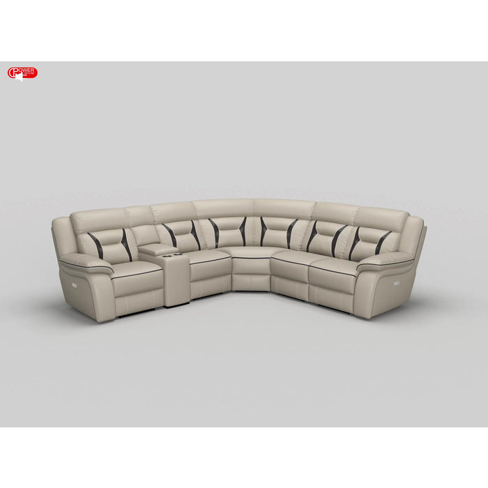 Amite Beige 6-Piece Modular Power Reclining Sectional - 8229*6PW - Bien Home Furniture &amp; Electronics