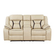 Amite Beige Double Reclining Loveseat with Center Console - 8229NBE-2 - Bien Home Furniture & Electronics