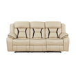 Amite Beige Double Reclining Sofa - 8229NBE-3 - Bien Home Furniture & Electronics