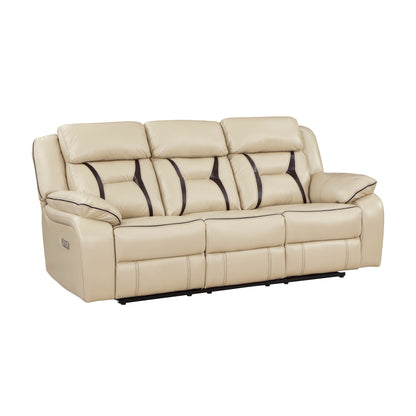 Amite Beige Power Double Reclining Sofa - 8229NBE-3PW - Bien Home Furniture &amp; Electronics