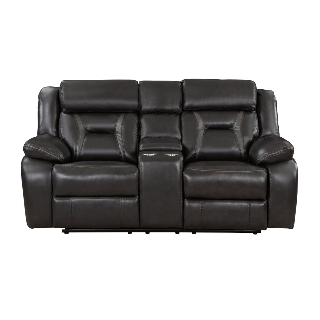 Amite Dark Gray Power Double Reclining Loveseat - 8229NDG-2PW - Bien Home Furniture &amp; Electronics