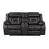 Amite Dark Gray Power Double Reclining Loveseat - 8229NDG-2PW - Bien Home Furniture & Electronics