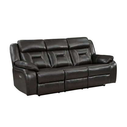 Amite Dark Gray Power Double Reclining Sofa - 8229NDG-3PW - Bien Home Furniture &amp; Electronics