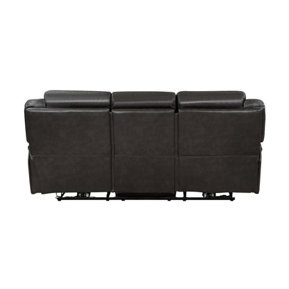 Amite Dark Gray Power Double Reclining Sofa - 8229NDG-3PW - Bien Home Furniture &amp; Electronics