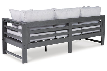 Amora Charcoal Gray Outdoor Sofa with Cushion - P417-838 - Bien Home Furniture &amp; Electronics