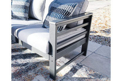 Amora Charcoal Gray Outdoor Sofa with Cushion - P417-838 - Bien Home Furniture &amp; Electronics