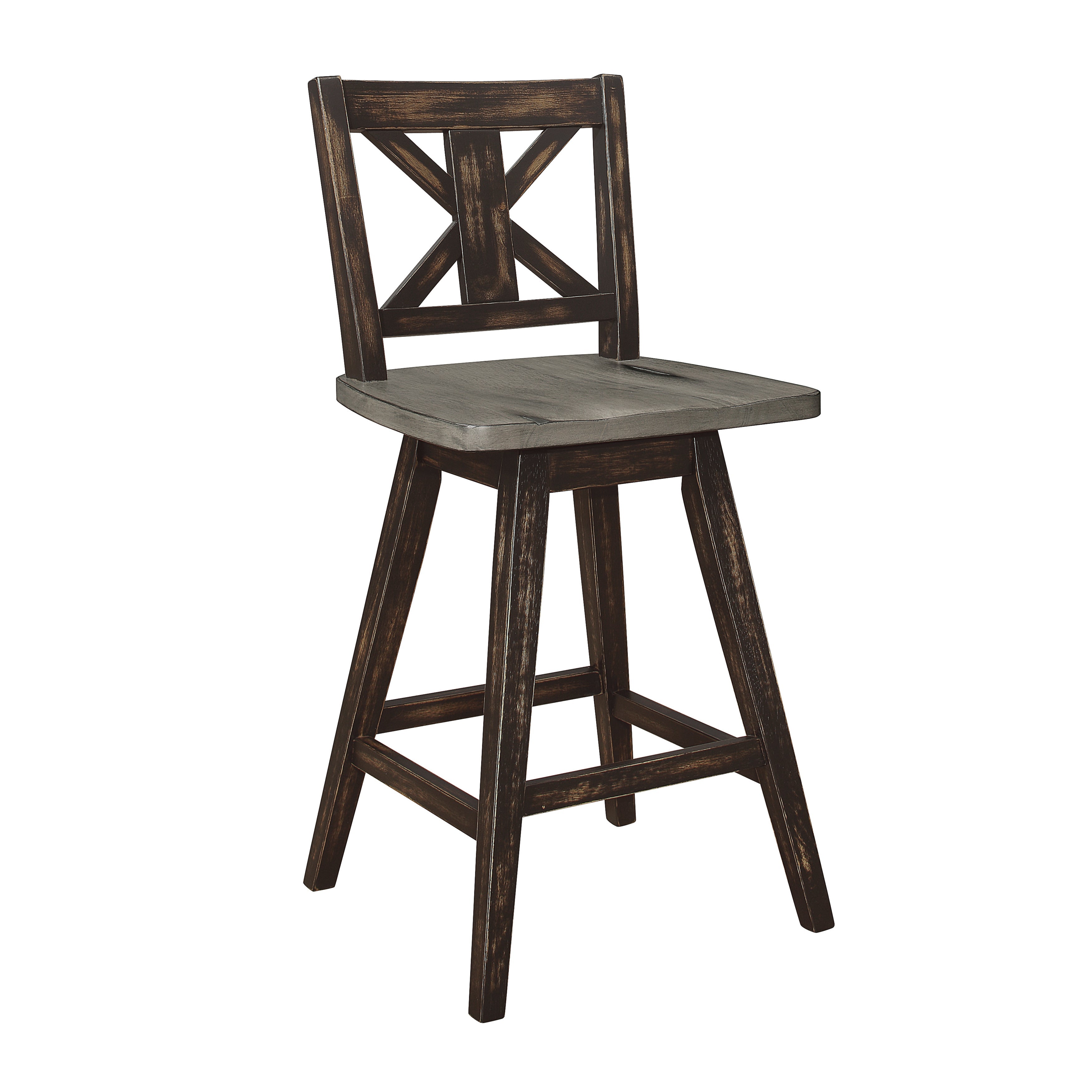 Amsonia Gray/Black Swivel Counter Chair, Set of 2 - 5602-24BK - Bien Home Furniture &amp; Electronics