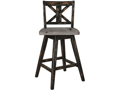 Amsonia Gray/Black Swivel Counter Chair, Set of 2 - 5602-24BK - Bien Home Furniture &amp; Electronics