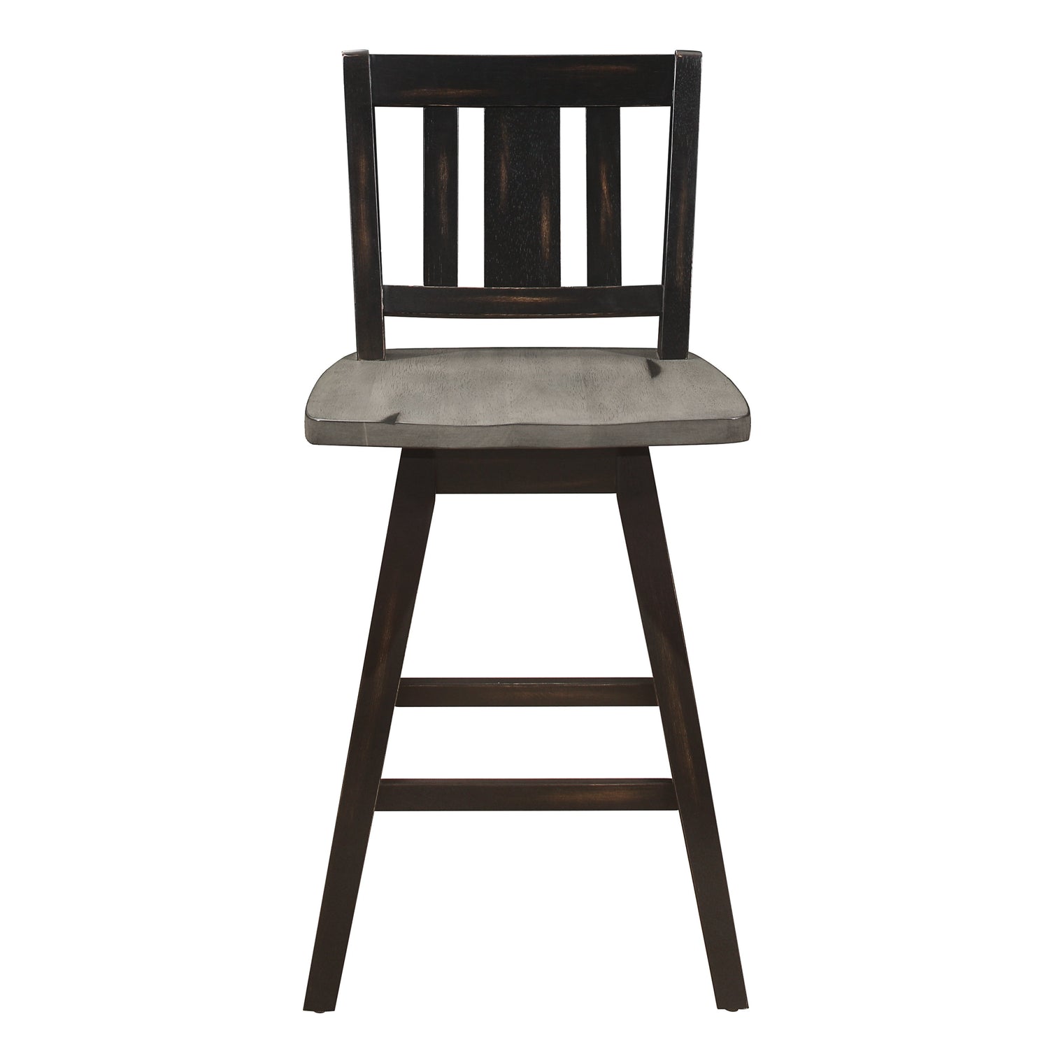 Amsonia Gray/Black Swivel Counter Height Chairs, Set of 2 - 5602-24BKS2 - Bien Home Furniture &amp; Electronics