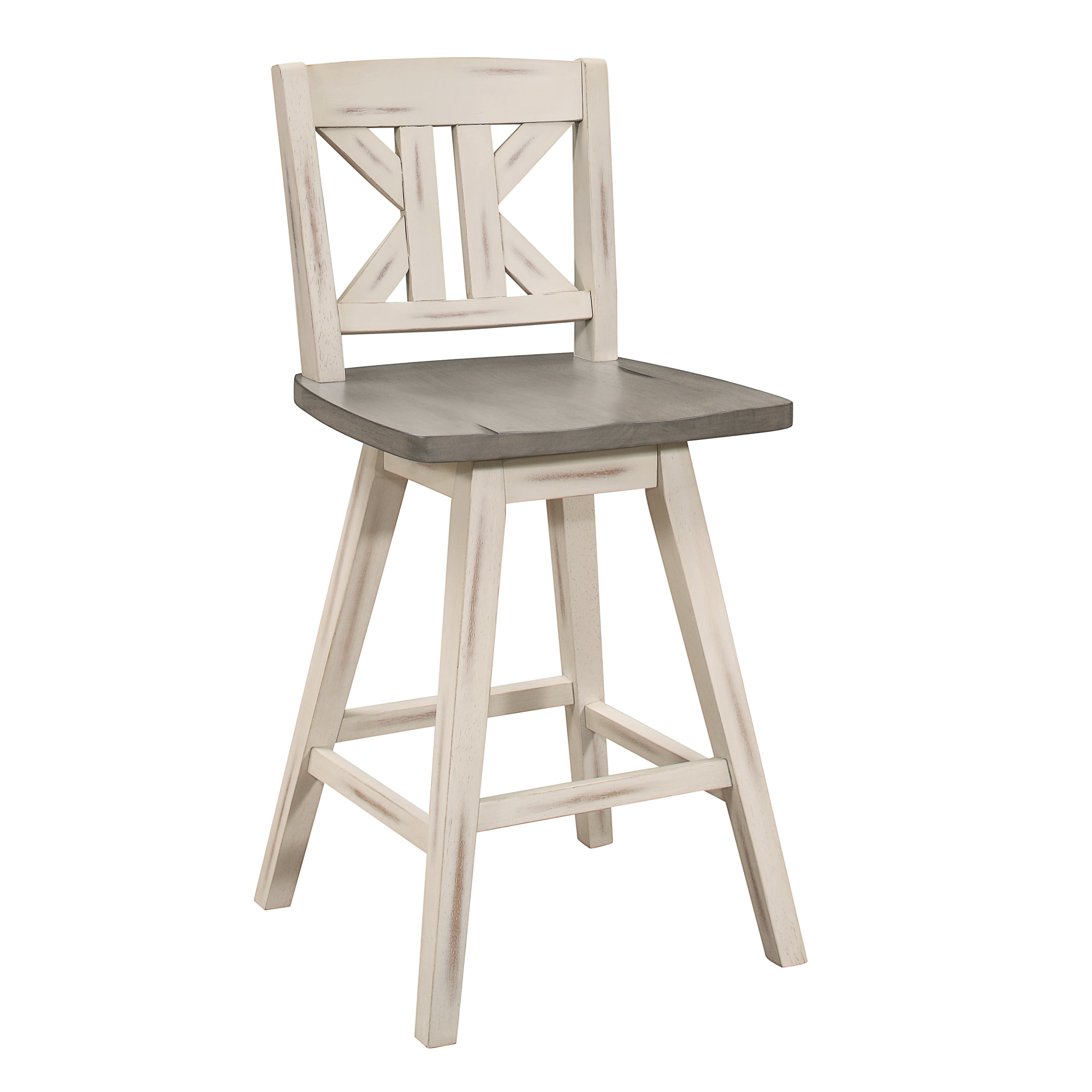 Amsonia Gray/White Swivel Counter Height Chairs, Set of 2 - 5602-24WTS1 - Bien Home Furniture &amp; Electronics