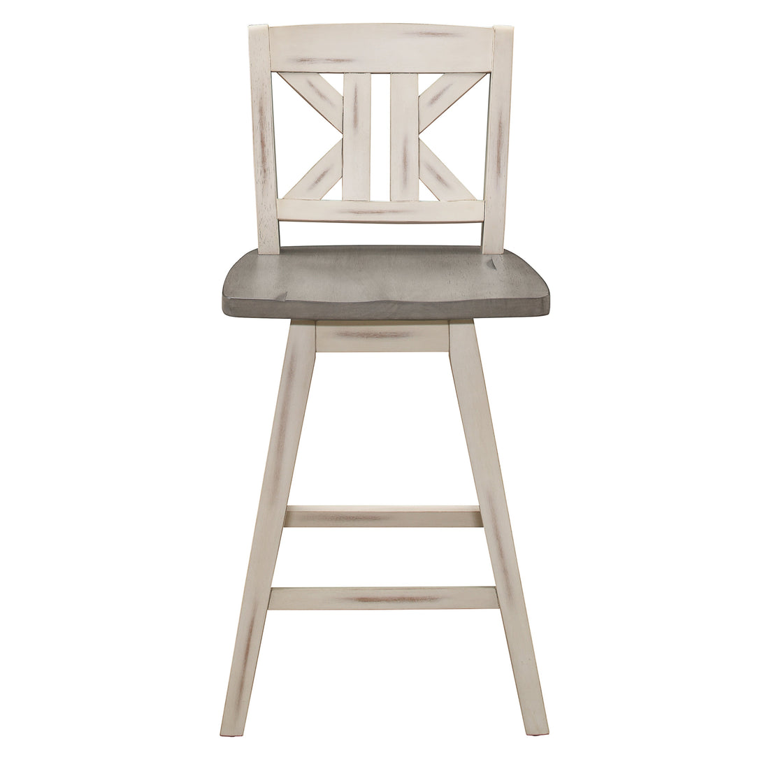 Amsonia Gray/White Swivel Counter Height Chairs, Set of 2 - 5602-24WTS1 - Bien Home Furniture &amp; Electronics