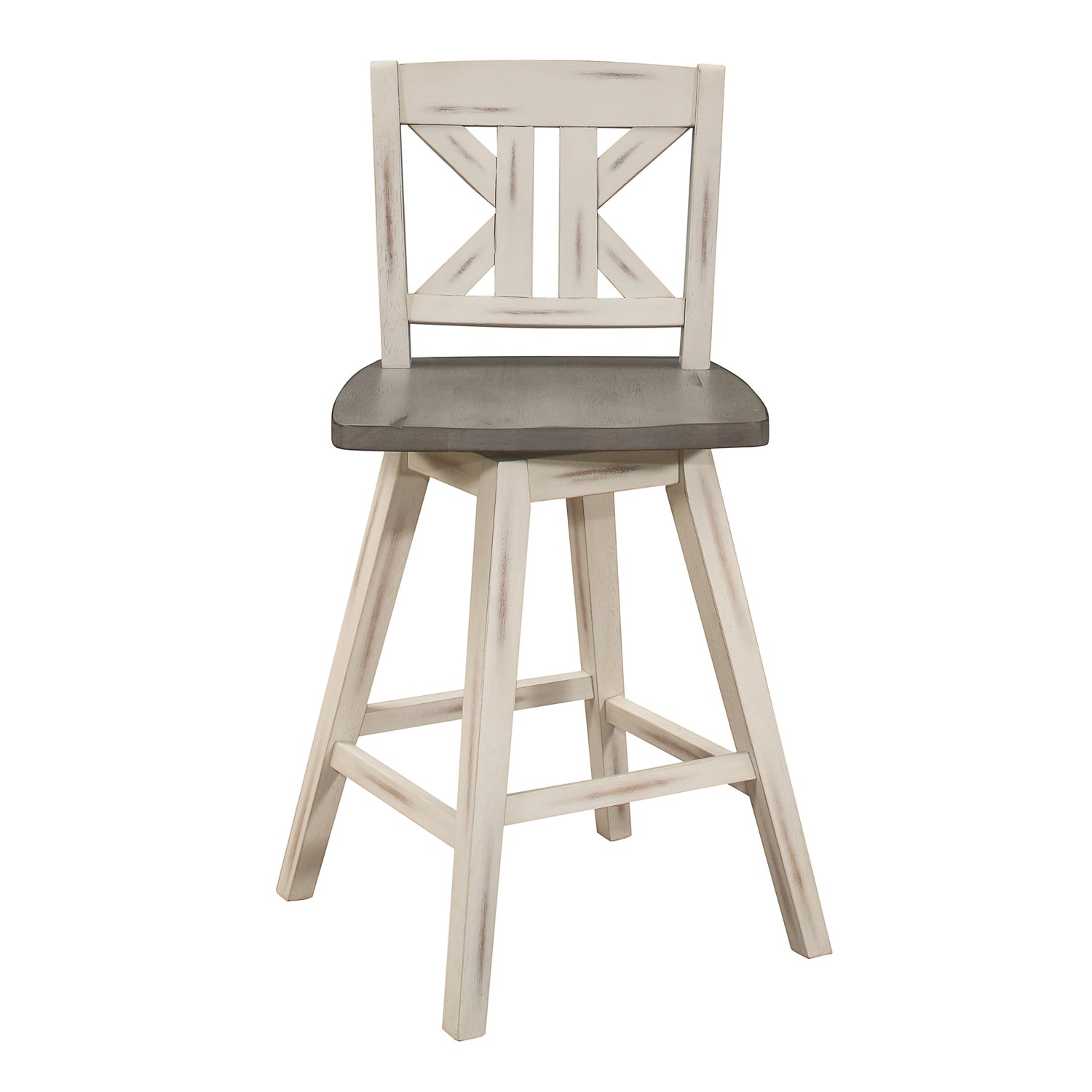 Amsonia Gray/White Swivel Counter Height Chairs, Set of 2 - 5602-24WTS1 - Bien Home Furniture &amp; Electronics