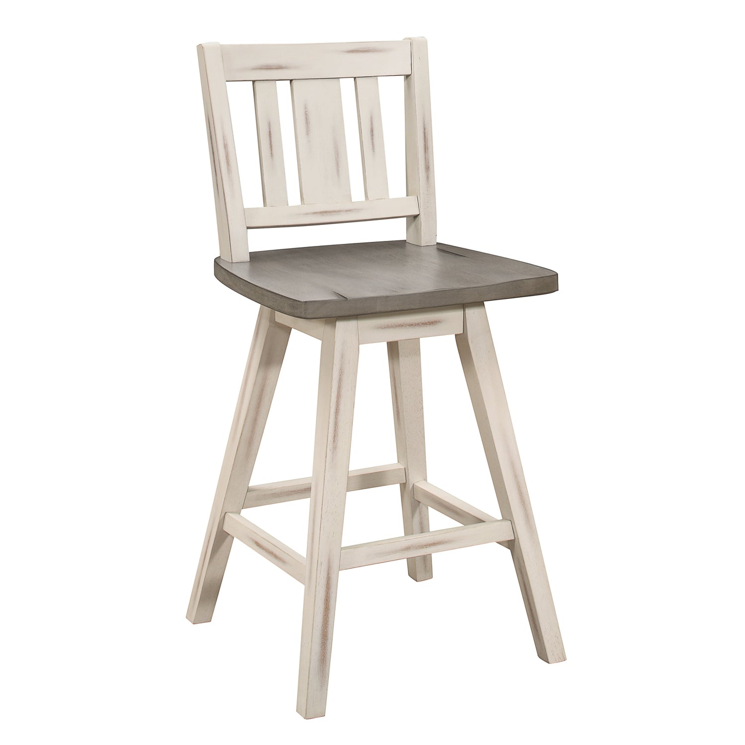 Amsonia Gray/White Swivel Counter Height Chairs, Set of 2 - 5602-24WTS2 - Bien Home Furniture &amp; Electronics