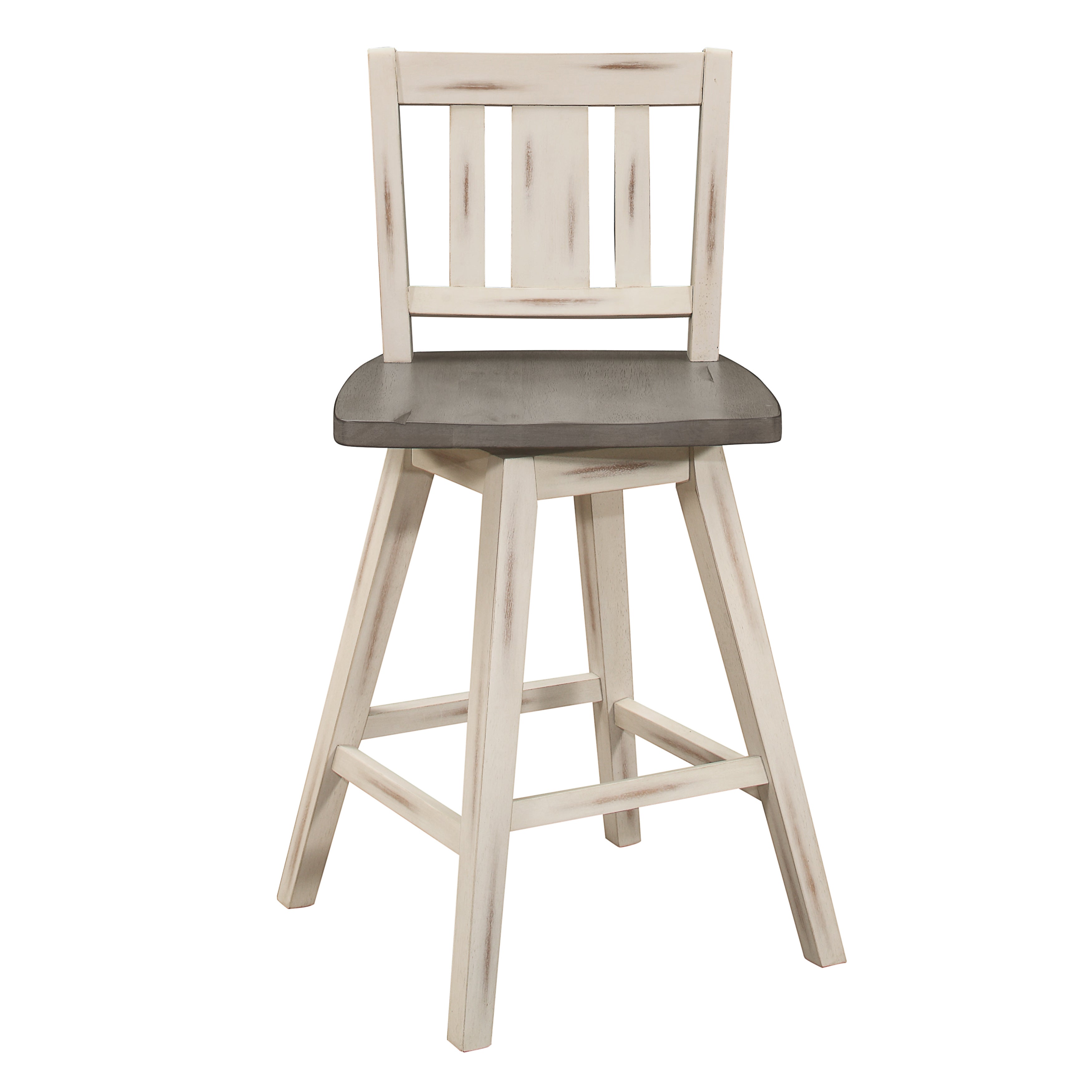 Amsonia Gray/White Swivel Counter Height Chairs, Set of 2 - 5602-24WTS2 - Bien Home Furniture &amp; Electronics