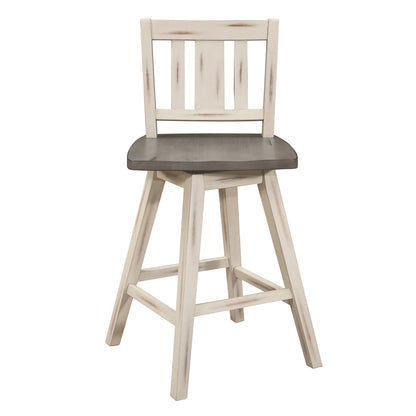 Amsonia Gray/White Swivel Counter Height Chairs, Set of 2 - 5602-24WTS2 - Bien Home Furniture &amp; Electronics