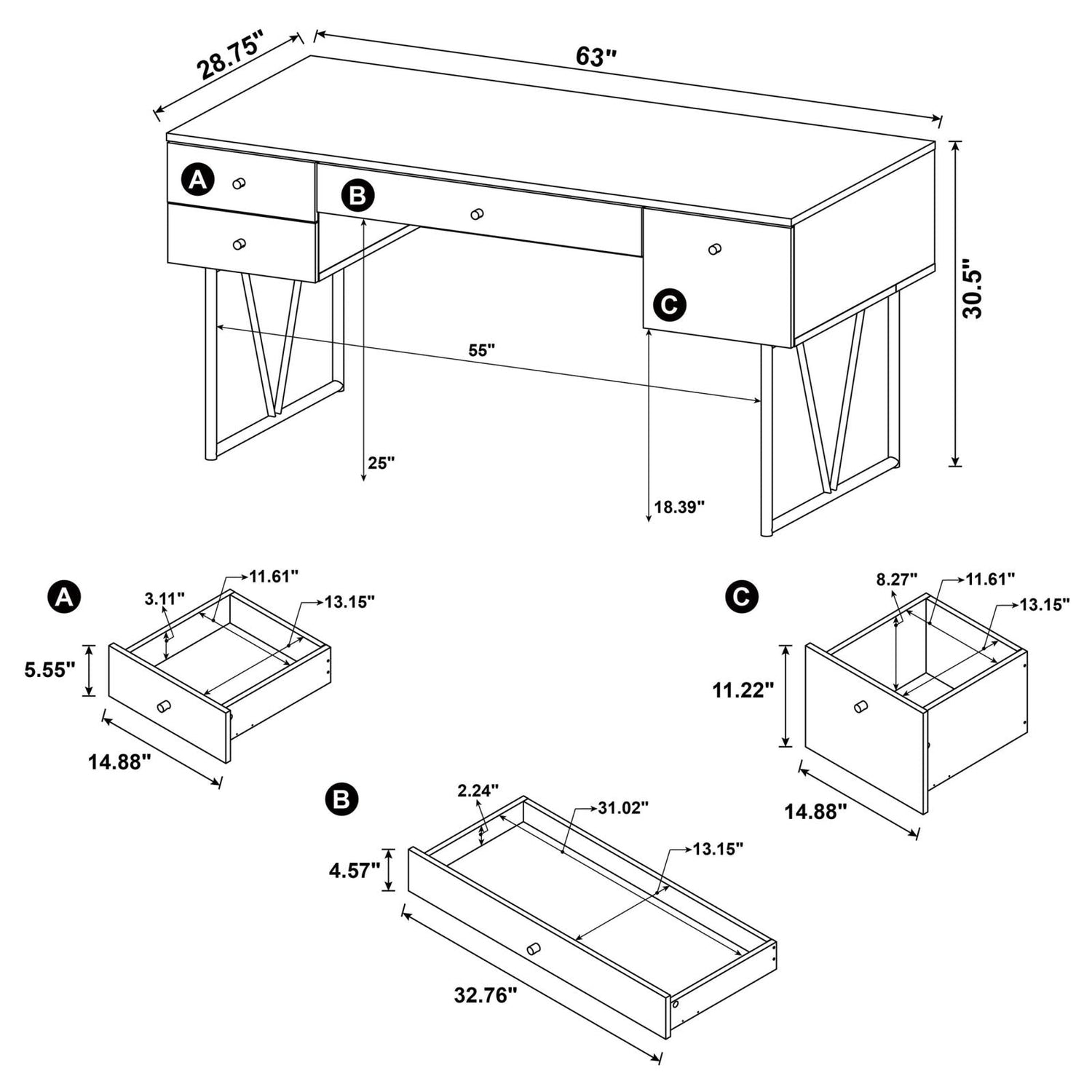 Analiese Antique Nutmeg 4-Drawer Writing Desk - 800999 - Bien Home Furniture &amp; Electronics