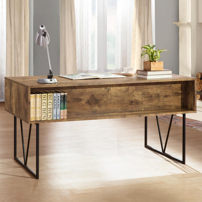 Analiese Antique Nutmeg 4-Drawer Writing Desk - 800999 - Bien Home Furniture &amp; Electronics