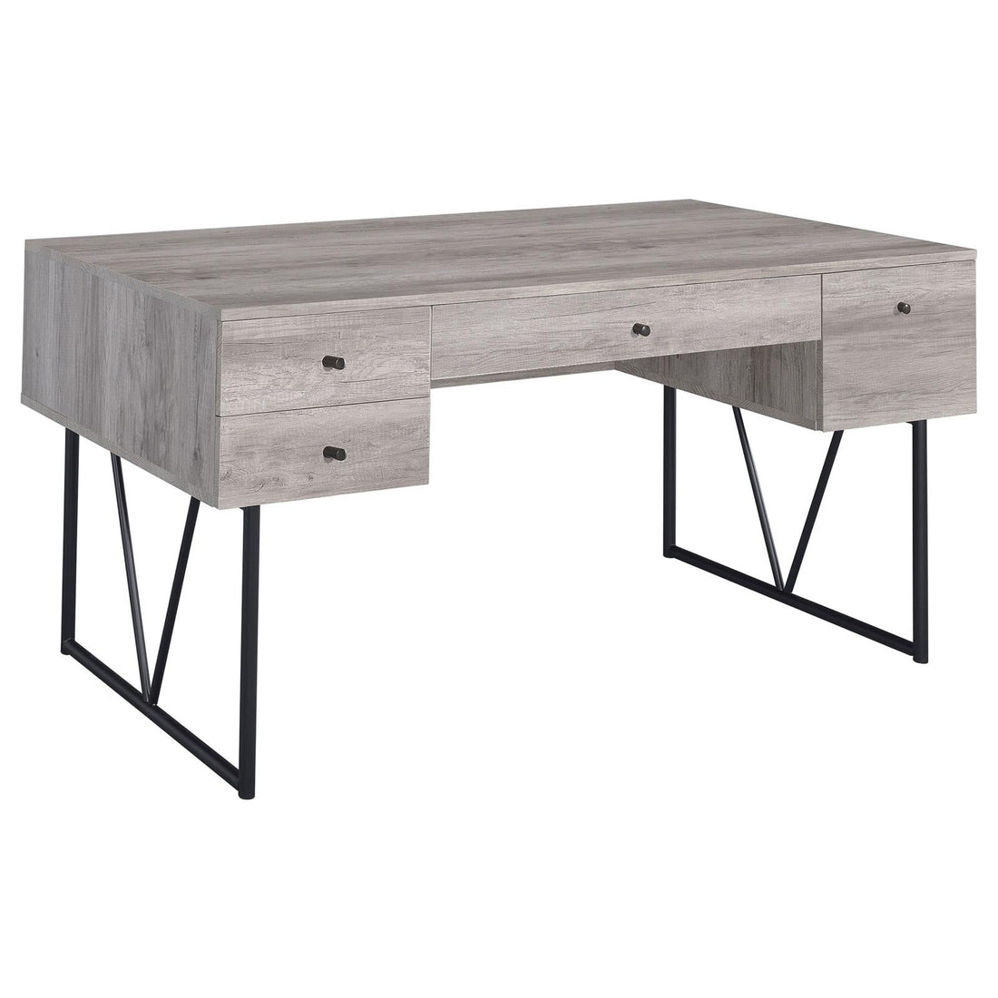 Analiese Gray Driftwood 4-Drawer Writing Desk - 801999 - Bien Home Furniture &amp; Electronics