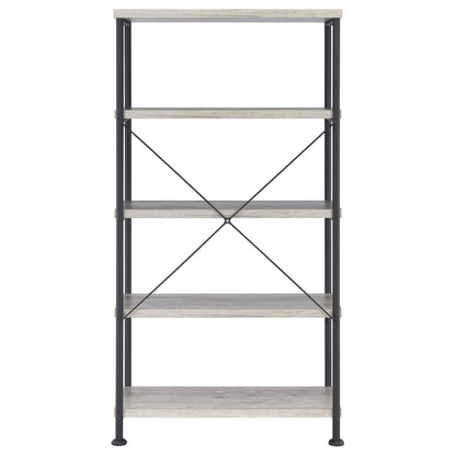 Analiese Gray Driftwood 4-Shelf Bookcase - 801546 - Bien Home Furniture &amp; Electronics