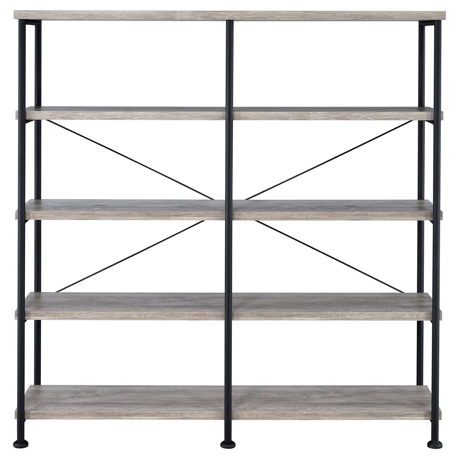 Analiese Gray Driftwood 4-Shelf Open Bookcase - 801544 - Bien Home Furniture &amp; Electronics