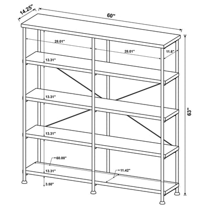 Analiese Gray Driftwood 4-Shelf Open Bookcase - 801544 - Bien Home Furniture &amp; Electronics