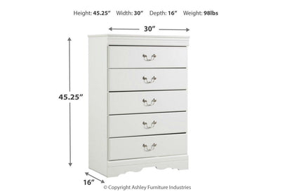 Anarasia White Chest of Drawers - B129-46 - Bien Home Furniture &amp; Electronics