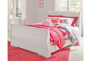 Anarasia White Full Sleigh Bed - SET | B129-84 | B129-87 | B129-88 - Bien Home Furniture & Electronics