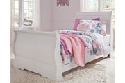 Anarasia White Twin Sleigh Bed - SET | B129-63 | B129-82 | B129-62 - Bien Home Furniture & Electronics