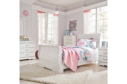 Anarasia White Twin Sleigh Bed - SET | B129-63 | B129-82 | B129-62 - Bien Home Furniture &amp; Electronics