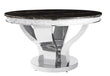 Anchorage Chrome/Black Round Dining Table - 107891 - Bien Home Furniture & Electronics