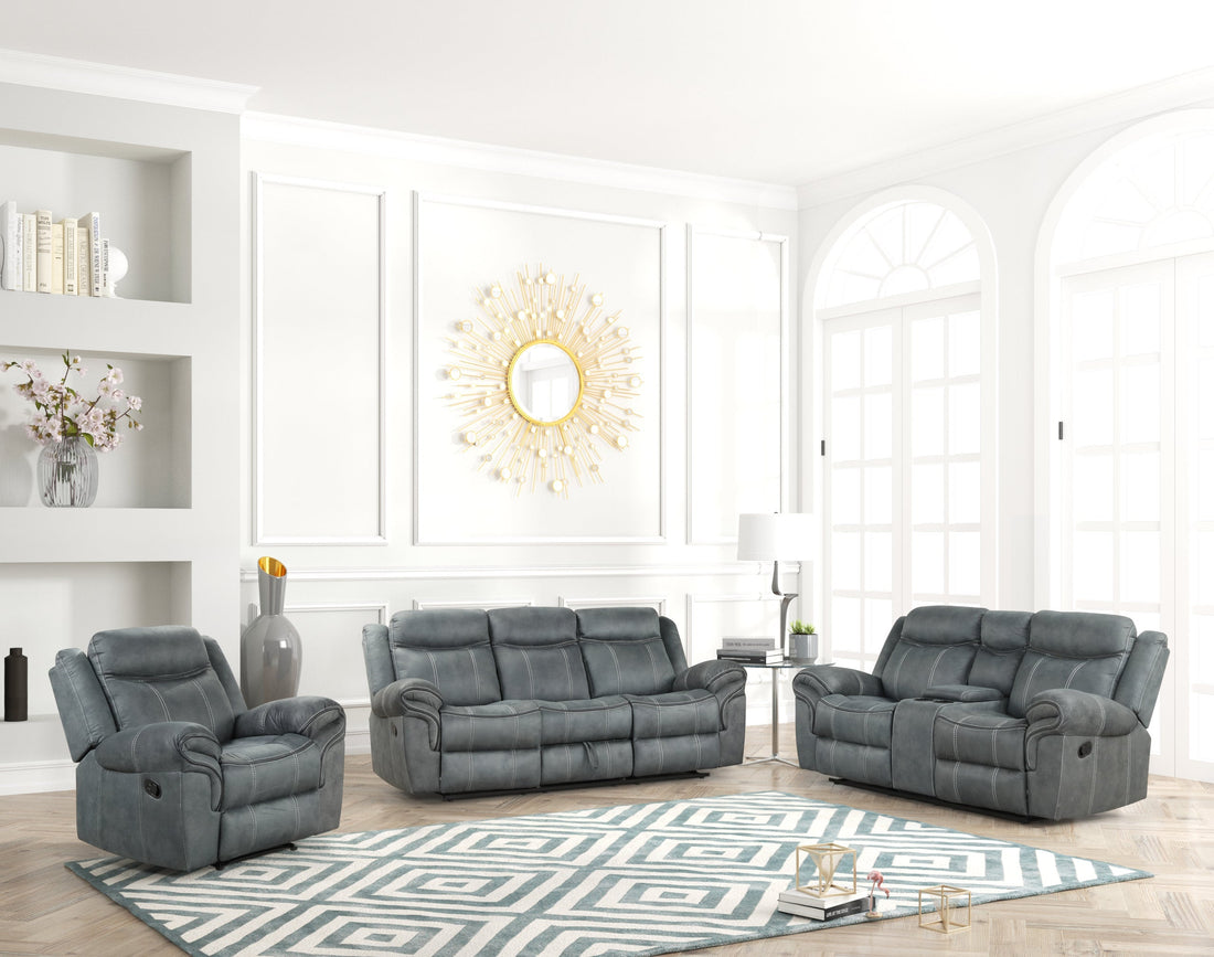 Andres Gray 3-Piece Reclining Living Room Set - Andres Grey - Bien Home Furniture &amp; Electronics