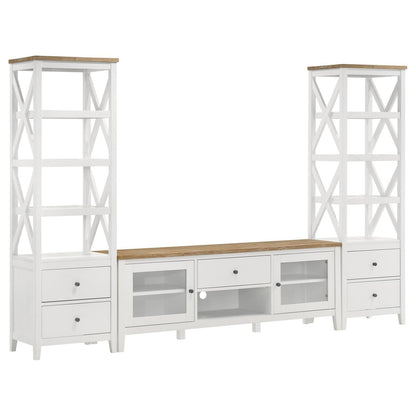 Angela 3-piece Entertainment Center With 67" TV Stand Brown and White - 708253-SET - Bien Home Furniture &amp; Electronics