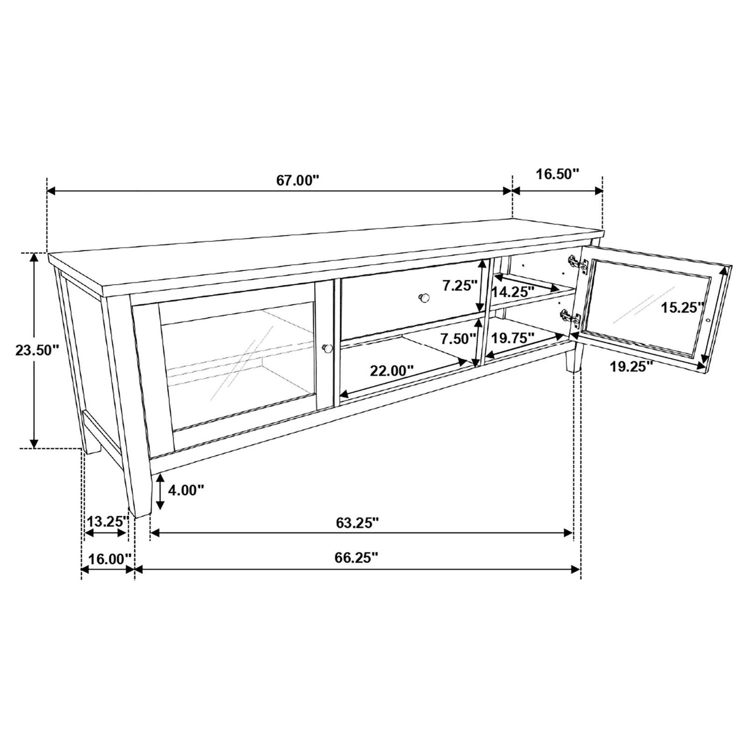 Angela 3-piece Entertainment Center With 67" TV Stand Brown and White - 708253-SET - Bien Home Furniture &amp; Electronics