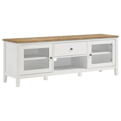 Angela 3-piece Entertainment Center With 67" TV Stand Brown and White - 708253-SET - Bien Home Furniture &amp; Electronics