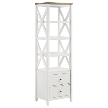 Angela 3-piece Entertainment Center With 67" TV Stand Brown and White - 708253-SET - Bien Home Furniture &amp; Electronics