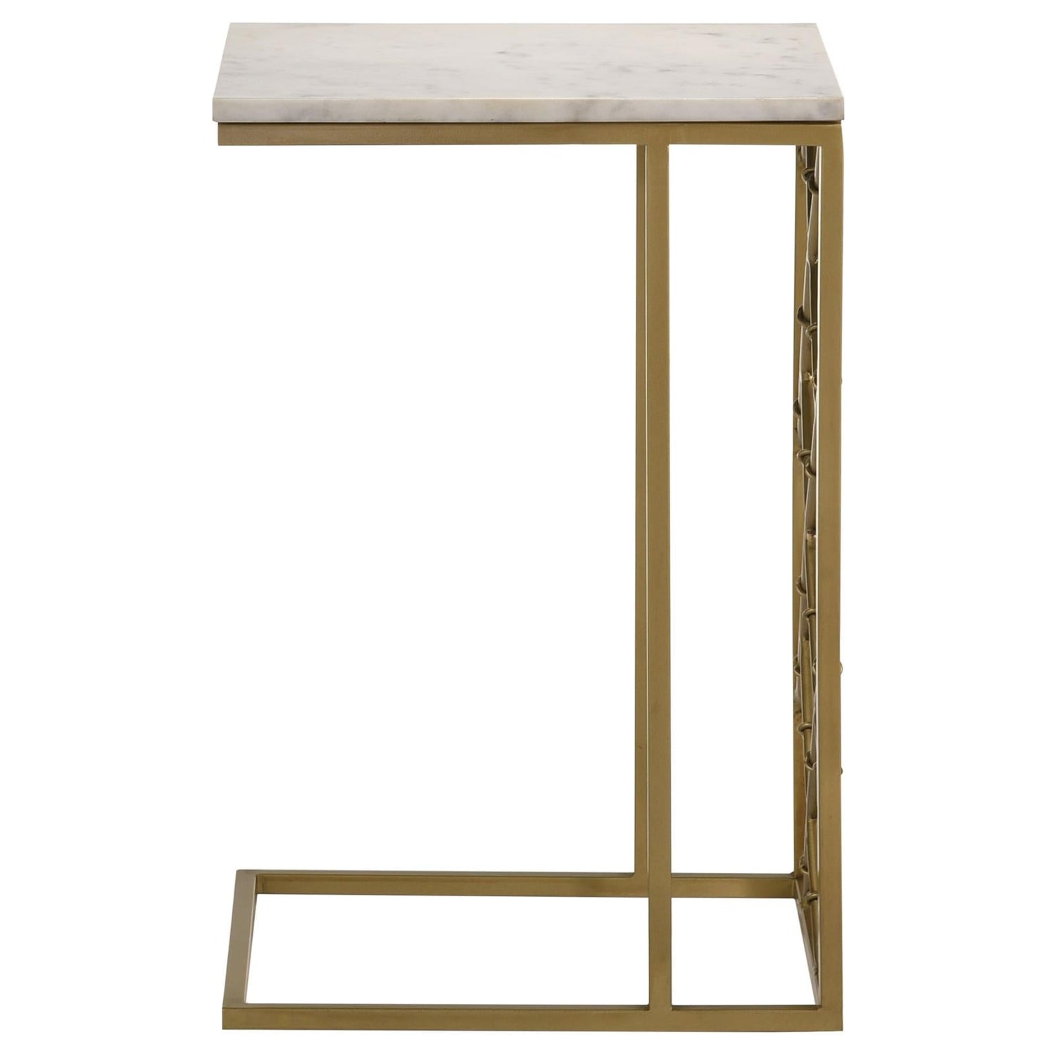 Angeliki White Accent Table with Marble Top - 936024 - Bien Home Furniture &amp; Electronics