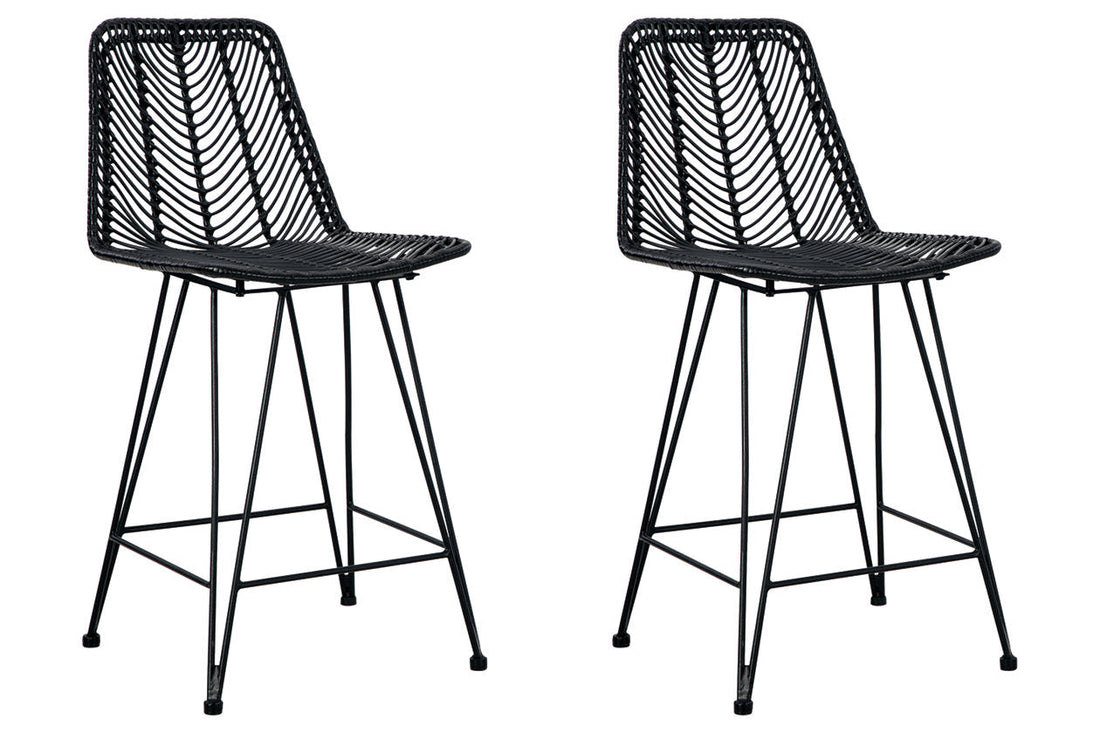 Angentree Black Counter Height Barstool, Set of 2 - D434-124 - Bien Home Furniture &amp; Electronics