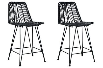 Angentree Black Counter Height Barstool, Set of 2 - D434-124 - Bien Home Furniture &amp; Electronics