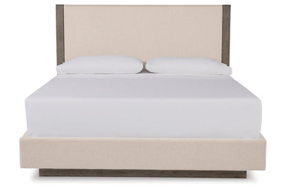 Anibecca Weathered Gray King Upholstered Bed - SET | B970-56 | B970-58 - Bien Home Furniture &amp; Electronics