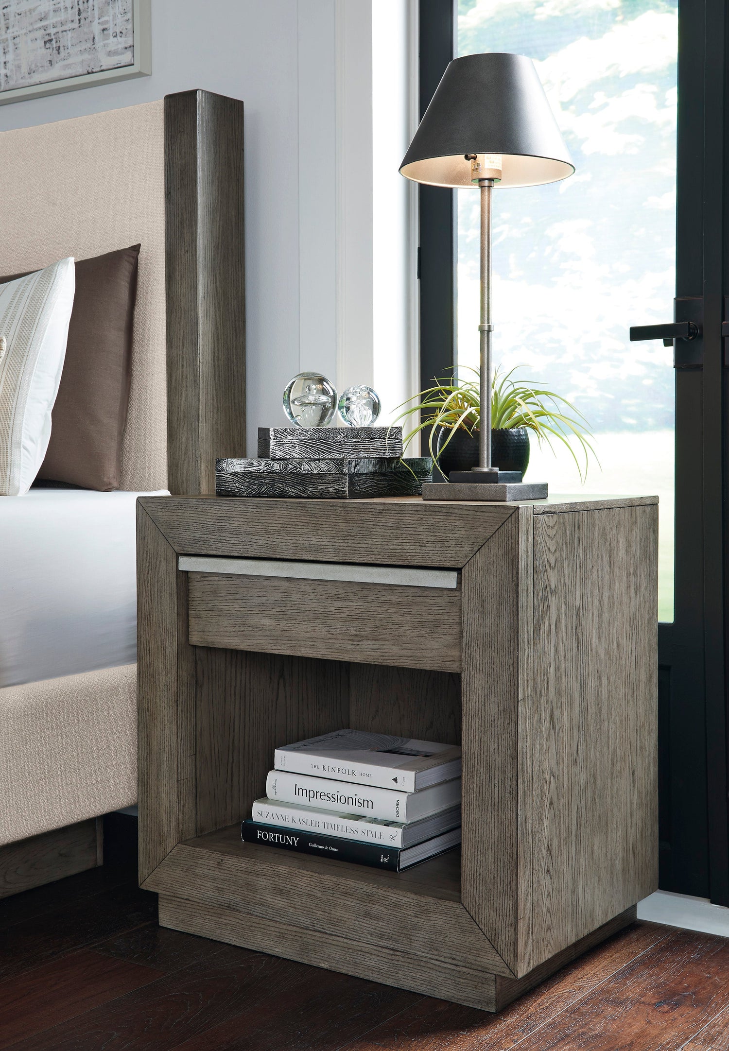 Anibecca Weathered Gray Upholstered Panel Bedroom Set - SET | B970-54 | B970-57 | B970-91 | B970-46 - Bien Home Furniture &amp; Electronics