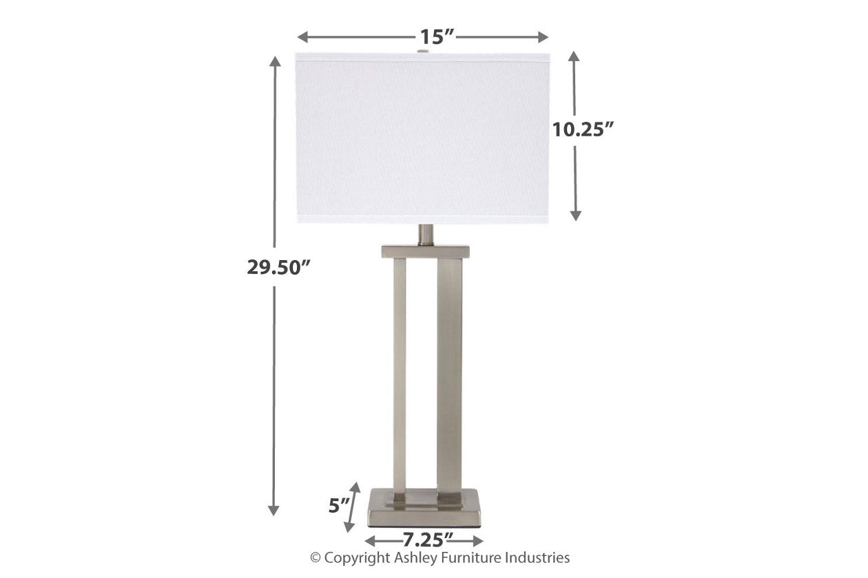 Aniela Silver Finish Table Lamp, Set of 2 - L204054 - Bien Home Furniture &amp; Electronics