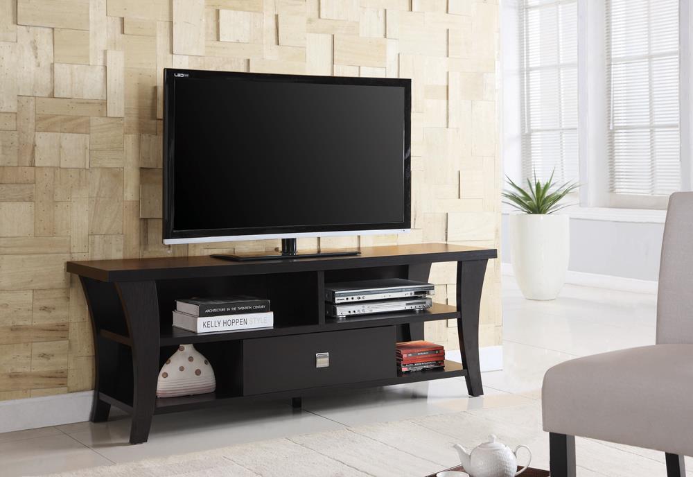 Anita 1-Drawer TV Console Cappuccino - 700497 - Bien Home Furniture &amp; Electronics