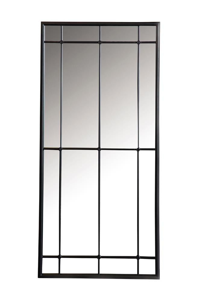 Annetta Rectangular Window Pane Wall Mirror Black - 962913 - Bien Home Furniture &amp; Electronics